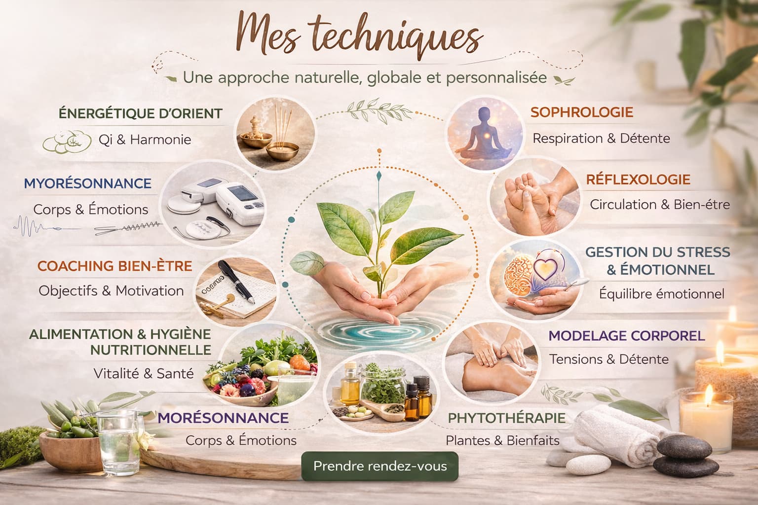 image illustrant toutes les technique de la naturopathe