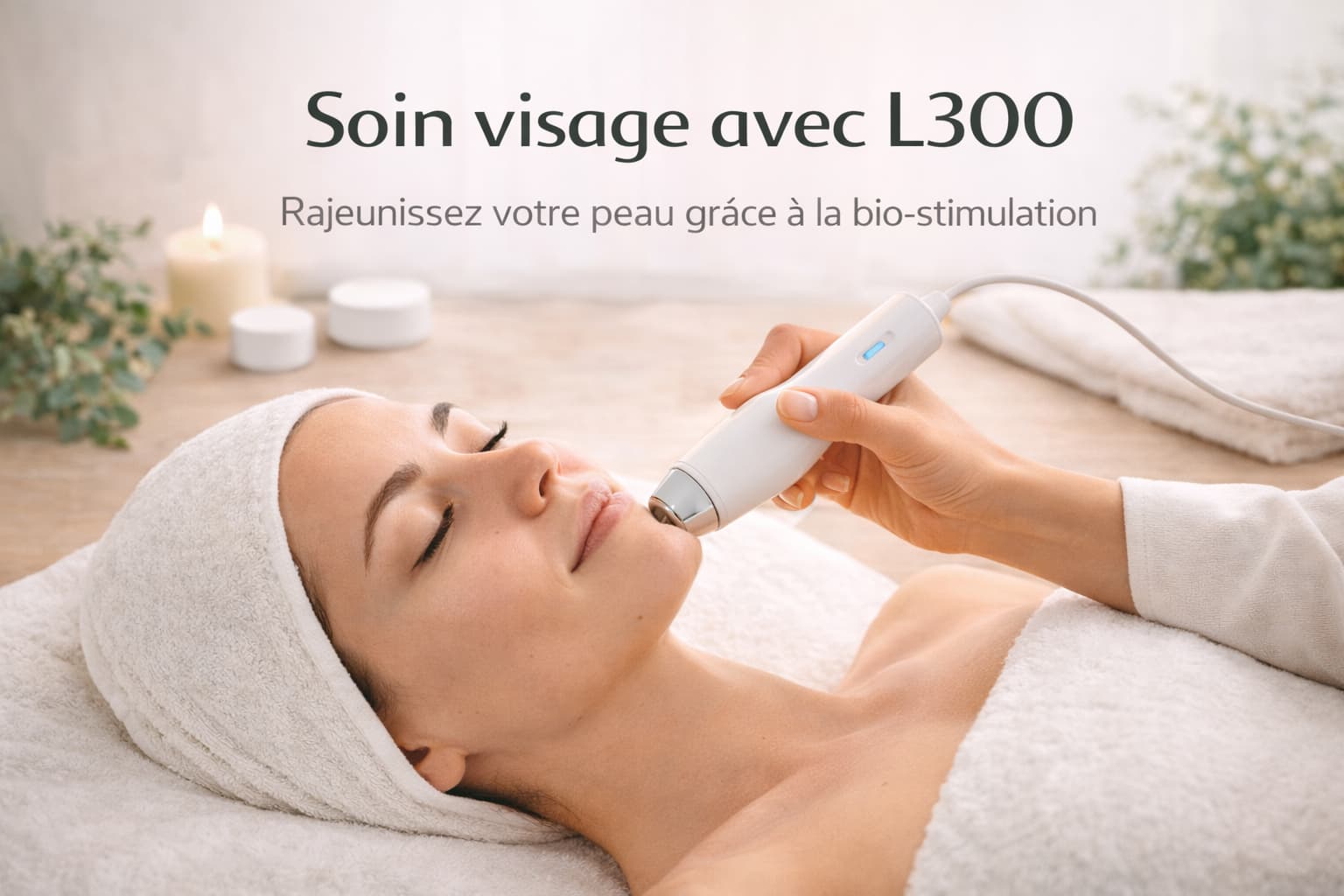 séance du soin de visage avec le l300